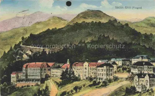 AK / Ansichtskarte Trois-Epis Drei-aehren 68 Haut-Rhin Vue générale et les Vosges Kuenstlerkarte