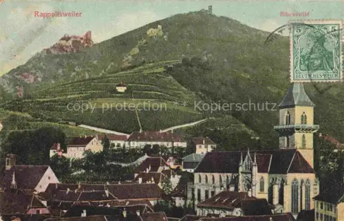 AK / Ansichtskarte Rappoltsweiler Elsass Ribeauville 68 Haut-Rhin Teilansicht mit Kirche