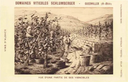AK / Ansichtskarte Guebwiller Elsass 68 Haut-Rhin Domaines Viticoles Schlumberger vue d'une partie de ses vignobles Kuenstlerkarte
