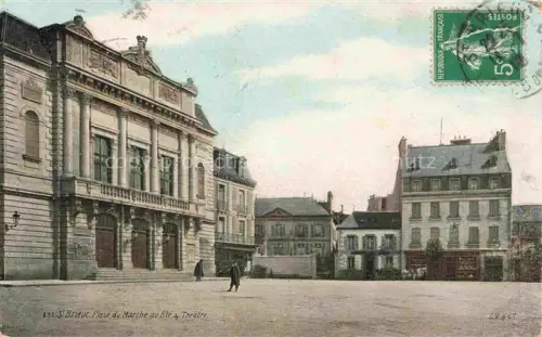 AK / Ansichtskarte St-Brieuc St-Brieux 22 Cotes-d Armor Place du Marché au Blé et le Théâtre