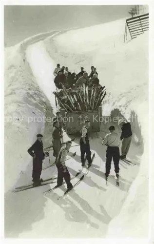 AK / Ansichtskarte Guebwiller Elsass 68 Haut-Rhin La montée au Grand Ballon Skijoering