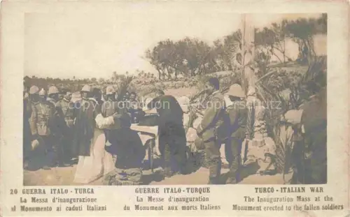AK / Ansichtskarte MILANO Mailand IT Guerra Italo Turca La Messa d'inaugurazione al Monumento ai caduti Italiani