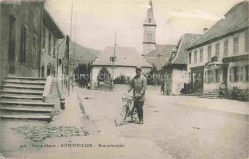 AK / Ansichtskarte Bitschwiller-les-Thann Bitschweiler 68 Haut-Rhin Rue Principale et l'église