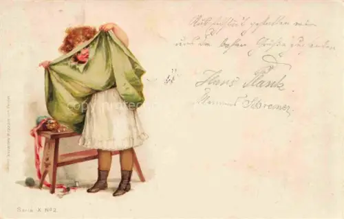 AK / Ansichtskarte WEZEL & NAUMANN Leipzig Verlag Kuenstlerlitho Nr. Maedchen Fille Litho