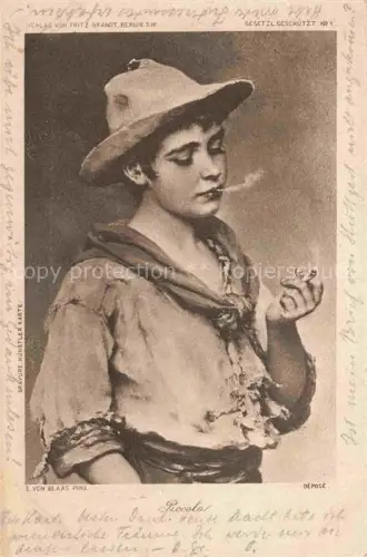 AK / Ansichtskarte BLAAS E. von Kuenstlerkarte Piccolo Rauchen Verlag Fritz Grant Berlin