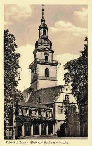AK / Ansichtskarte Erbach  Odenwald Hessen Blick auf Rathaus und Kirche