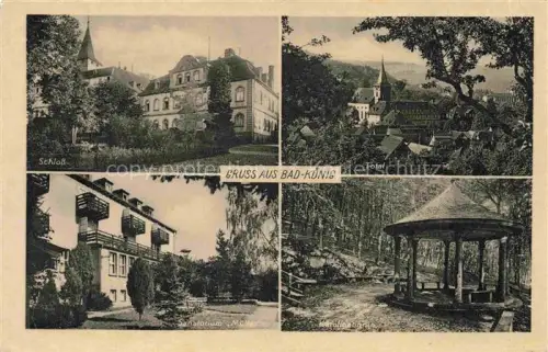 AK / Ansichtskarte Bad Koenig Odenwald Hessen Schloss Panorama Sanatorium Mueller Karolinengruen Pavillon
