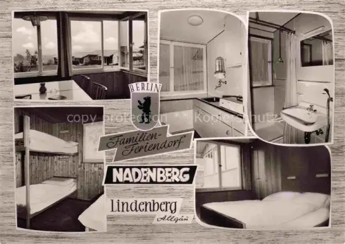 AK / Ansichtskarte Lindenberg Allgaeu Familienferiendorf Nadenberg Gaststube Zimmer Kueche Bad
