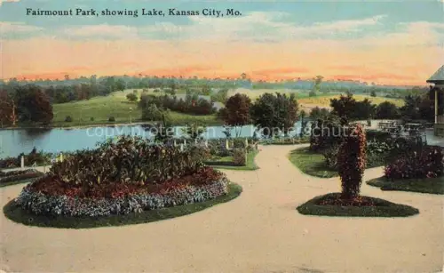 AK / Ansichtskarte Kansas City Missouri USA Fairmont Park showing Lake
