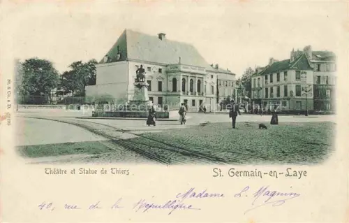 AK / Ansichtskarte St-Germain-en-Laye 78 Yvelines Théâtre et Statue de Thiers