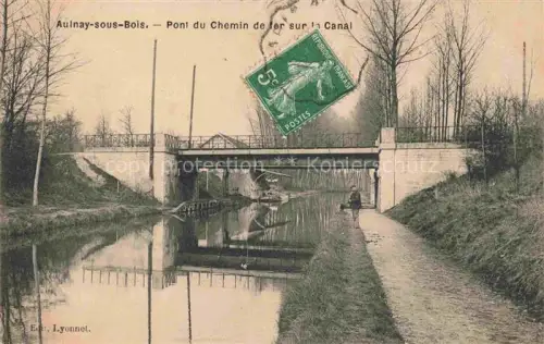 AK / Ansichtskarte AULNAY-SOUS-BOIS 93 Seine-Saint-Denis Pont du Chemin de fer sur le canal