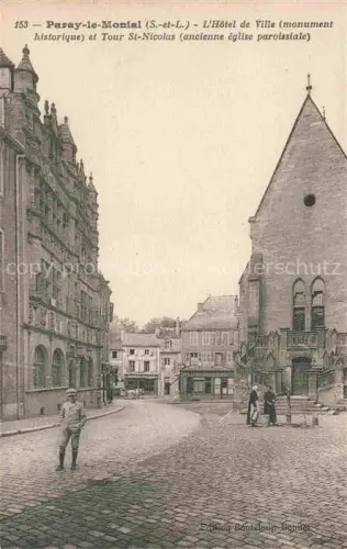AK / Ansichtskarte Paray-le-Monial Charolles 71 Saone-et-Loire Hôtel de Ville Monument historique et Tour St. Nicolas ancienne église paroissiale