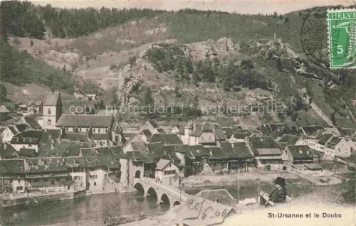 AK / Ansichtskarte St Ursanne Porrentruy JU Vue générale et le Doubs