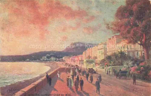 AK / Ansichtskarte Verlag Tucks Oilette Serie Nr. 13 Menton la Promenade du Midi 