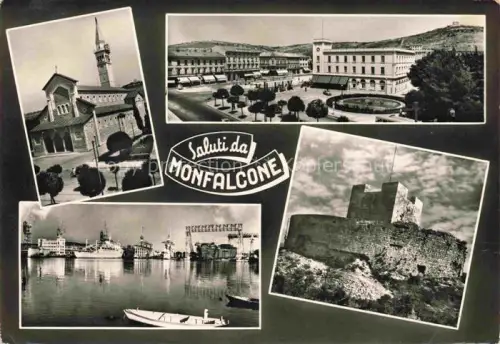 AK / Ansichtskarte Monfalcone Gorizia Goerz IT Kirche Piazza Hafen Burg