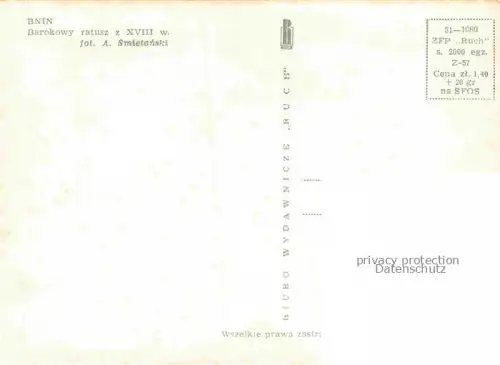 AK / Ansichtskarte Bnin Seebrueck Kornik Kurnik POZNAN Posen PL Barockowy ratusz z XVIII