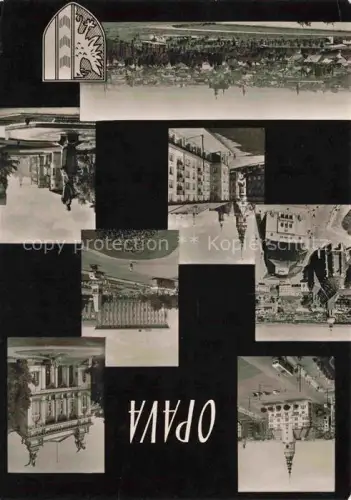 AK / Ansichtskarte Opava Troppau CZ Markt Rathaus Kirche Oper Denkmal Panorama