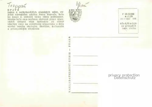 AK / Ansichtskarte Opava Troppau CZ Markt Rathaus Kirche Oper Denkmal Panorama