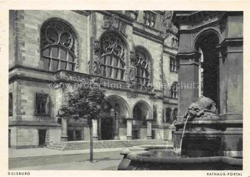 AK / Ansichtskarte DUISBURG  Ruhrort Rathaus Portal Brunnen