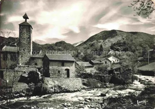 AK / Ansichtskarte Ax-les-Hermes Ax-les-Thermes FOIX 09 Ariege Station Thermale Sur les bords de l'Ariege l'eglise St Jerome des Penitents Bleus