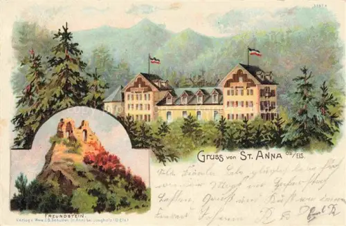 AK / Ansichtskarte St Anna Sulz Soultz 68 Haut-Rhin Hotel Ruine Freundstein Kuenstlerkarte