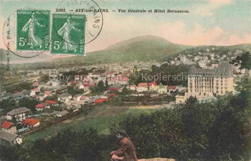 AK / Ansichtskarte AIX-LES-BAINS Chambery 73 Savoie Vue générale et Hôtel Bernascon