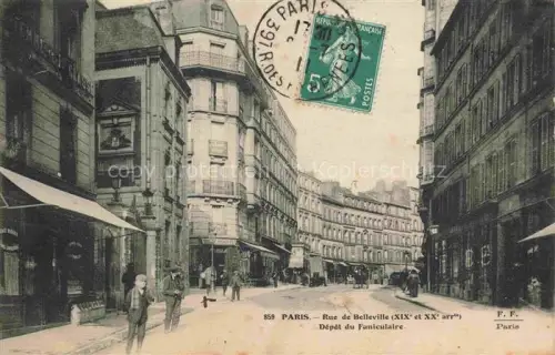 AK / Ansichtskarte PARIS 75 Rue de Belleville Depôt du Funiculaire