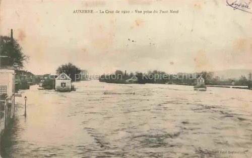 AK / Ansichtskarte Auxerre 89 Yonne La Crue de 1910 vue prise du Pont Neuf