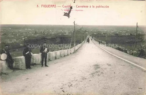 AK / Ansichtskarte Figueras Figueres Gerona Cataluna ES Castillo Carretera à la población