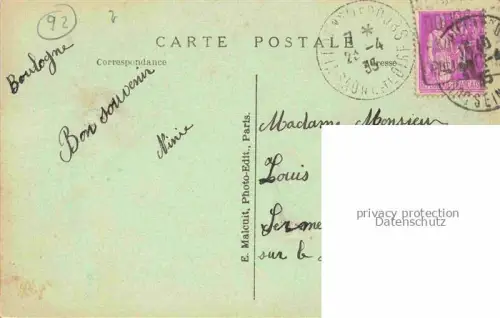 AK / Ansichtskarte BOULOGNE -SUR-SEINE BOULOGNE-BILLANCOURT 92 Rue d'Arcel