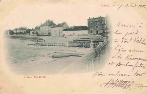 AK / Ansichtskarte Gray  Vesoul 70 Haute Saone Le Quai et Rue Droite