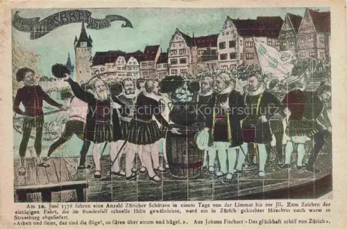 AK / Ansichtskarte Strasbourg  Strassburg 67 Bas-Rhin Hotel Marquart Historisches Wandgemaelde Ankunft der Zuericher mit dem Hirsebrei 1576