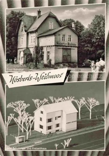 AK / Ansichtskarte Noesberts-Weidmoos Grebenhain Vogelsbergkreis Hessen Einst Bahnhof Schulungs- und Freizeithaus der CAJ Fulda Modell