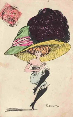 AK / Ansichtskarte MOUTON E. Kuenstlerkarte Frau Hutmode Litho