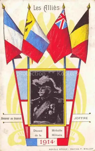 AK / Ansichtskarte JOFFRE General (1852-1931) Militaria France Les Allies Joseph Jacques Cesaire