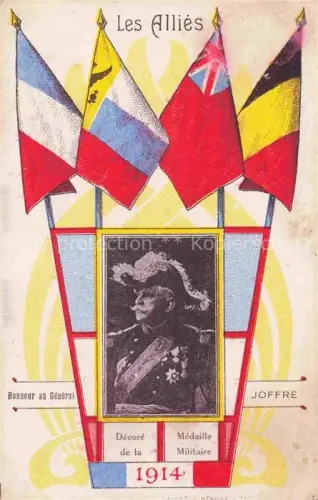 AK / Ansichtskarte JOFFRE General (1852-1931) Militaria France Les Allies Joseph Jacques Cesaire