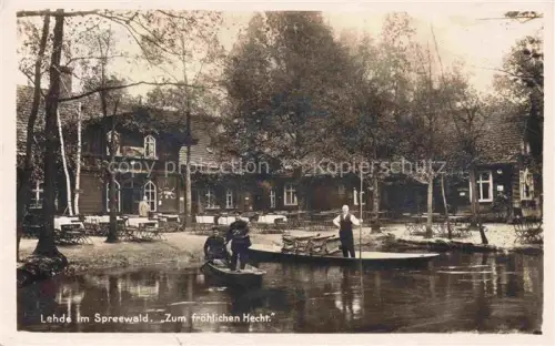 AK / Ansichtskarte Lehde Luebbenau Spreewald Brandenburg Spreewaldpartie Gasthaus Zum froehlichen Hecht