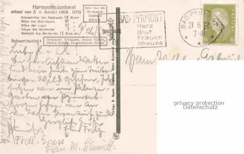 AK / Ansichtskarte Teutoburgerwald Hermannsdenkmal