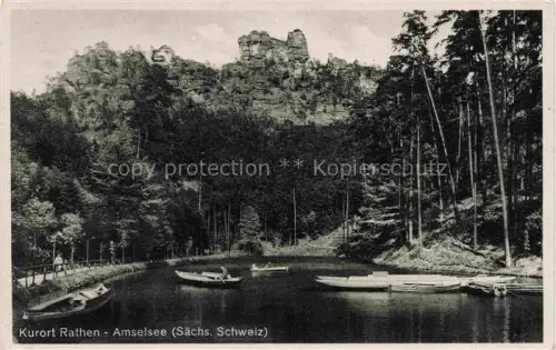 AK / Ansichtskarte Rathen Saechsische Schweiz Amselsee