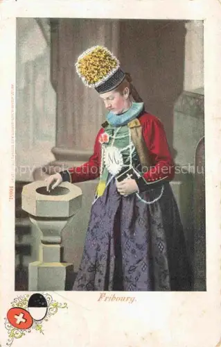 AK / Ansichtskarte FRIBOURG  FR Kirche Weihwasserkessel Fribourgerin