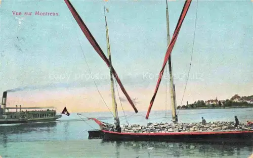 AK / Ansichtskarte MONTREUX  VD Vue sur Montreux Frachtschiffe