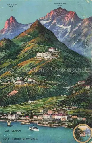 AK / Ansichtskarte Lac Leman Genfersee GE mit Territet Glion und Caux
