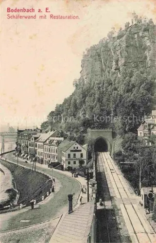 AK / Ansichtskarte Bodenbach  Elbe-Tetschen DECIN Boehmen Ustecky Kraj CZ Schaeferwand mit Restauration Eisenbahntunnel