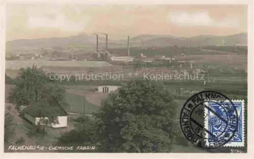 AK / Ansichtskarte Falkenau Eger Falknov nad Ohri Karlsbad Eger KARLOVY VARY CZ Panorama Blick auf Chemische Fabrik