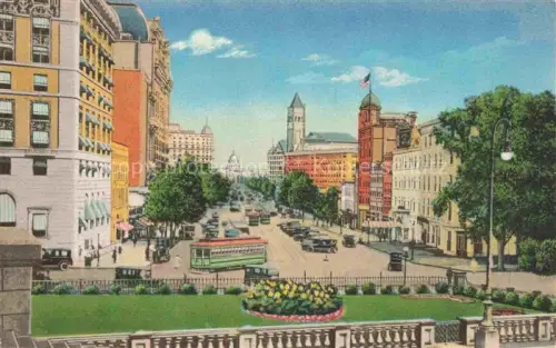 AK / Ansichtskarte WASHINGTON  DC USA Pennsylvania Avenue Illustration