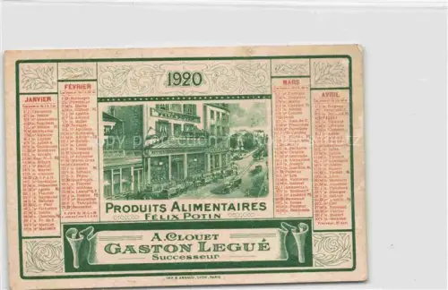 AK / Ansichtskarte GRANVILLE 50 Manche Produits Alimentaires Félix Potin Jahreskalender-Karte