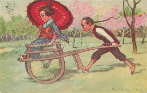 AK / Ansichtskarte Japan Rikscha Kuenstlerkarte