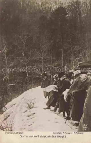 AK / Ansichtskarte Vosges Vogesen Region Sur le versant alsacien des Vosges Général Putz M. Poincaré M. Millerand