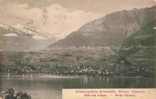AK / Ansichtskarte Sarnen Obwalden OW Erholungsheim Friedenfels mit Sachseln und Grosses Melchtal