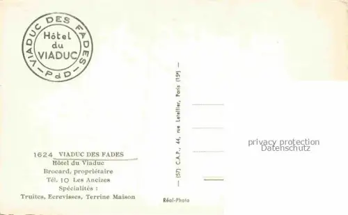 AK / Ansichtskarte Viaduc des Fades Les Ancizes-Comps 63 Puy-de-Dome Hotel du Viaduc